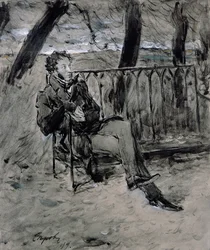 Alexander Pushkin (1865-1911) en un parque, 1899